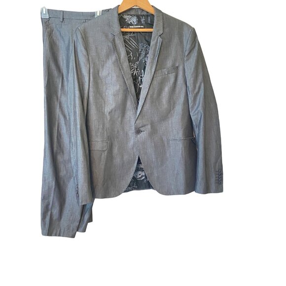Men’s Drykon Grey 100% Cotton Pant and Coat Suit